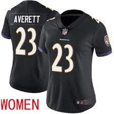 Women Baltimore Ravens #23 Anthony Averett Black Nike Limited Player NFL Jersey